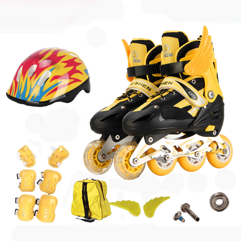 Slender yellow suit (with protective gear and hats)